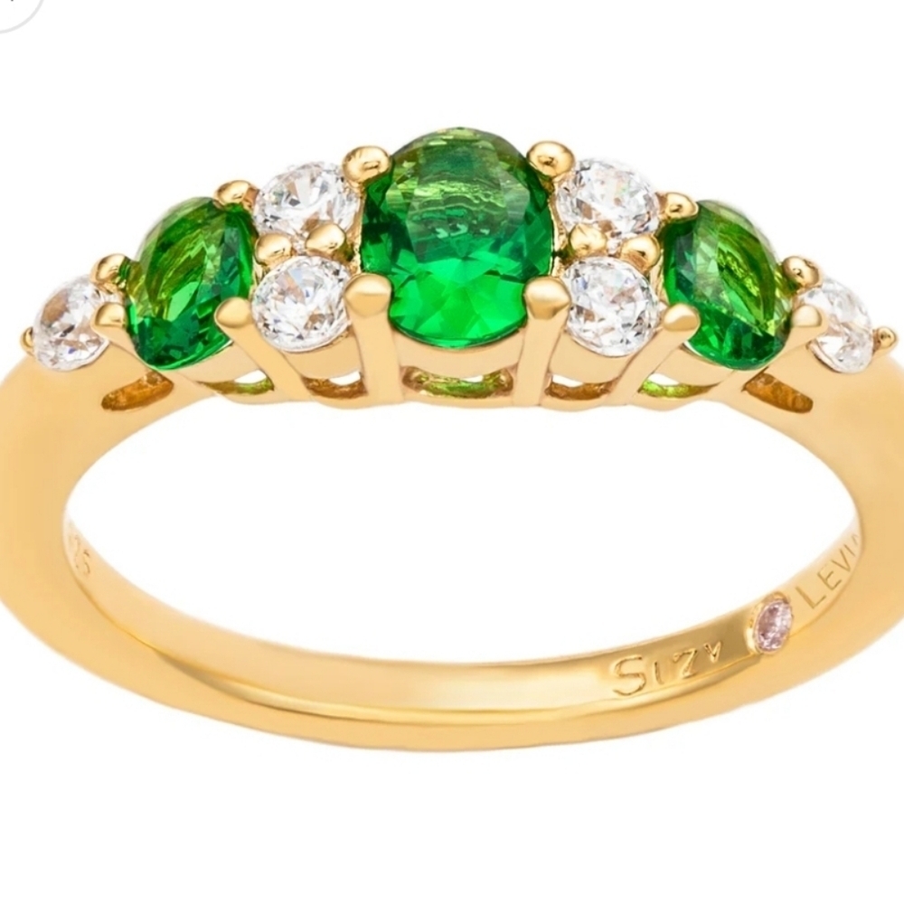 💚▪️Suzy Levian▪️ Yellow Green W Cubic Zirconia Graduating Ring 7 - Picture 3 of 10